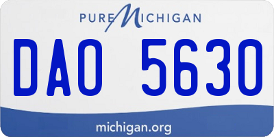 MI license plate DAO5630