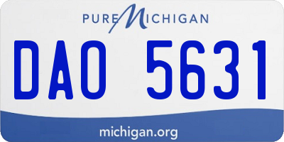 MI license plate DAO5631