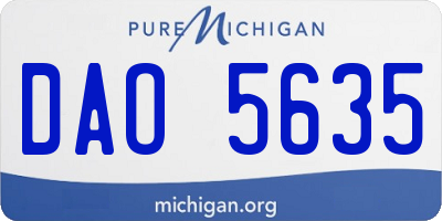 MI license plate DAO5635