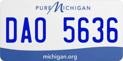 MI license plate DAO5636