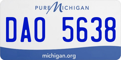 MI license plate DAO5638