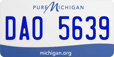 MI license plate DAO5639