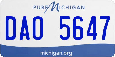 MI license plate DAO5647