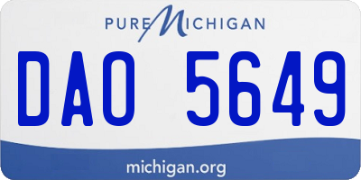 MI license plate DAO5649