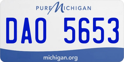 MI license plate DAO5653