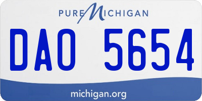 MI license plate DAO5654