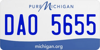 MI license plate DAO5655