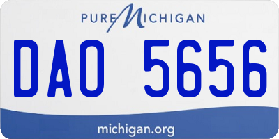 MI license plate DAO5656