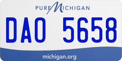 MI license plate DAO5658