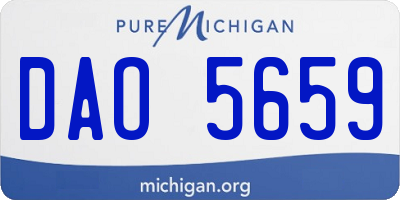 MI license plate DAO5659