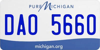 MI license plate DAO5660