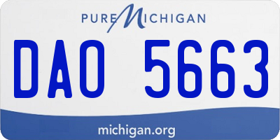 MI license plate DAO5663