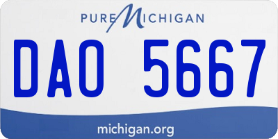 MI license plate DAO5667