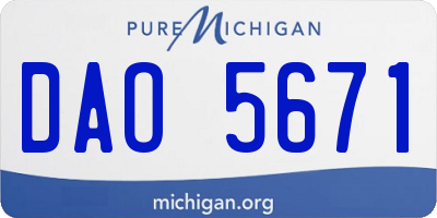 MI license plate DAO5671