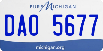 MI license plate DAO5677