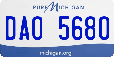 MI license plate DAO5680