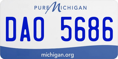 MI license plate DAO5686