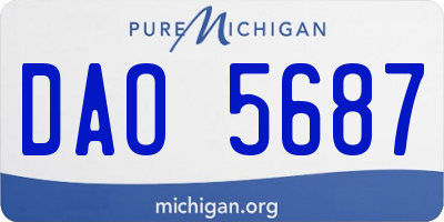 MI license plate DAO5687