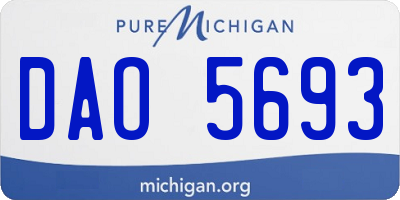 MI license plate DAO5693