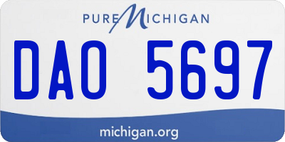 MI license plate DAO5697
