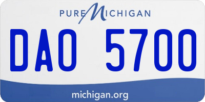 MI license plate DAO5700