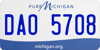 MI license plate DAO5708