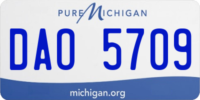 MI license plate DAO5709