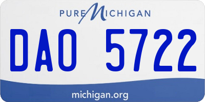 MI license plate DAO5722