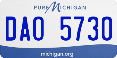 MI license plate DAO5730