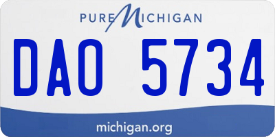 MI license plate DAO5734