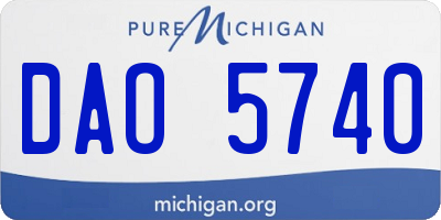 MI license plate DAO5740