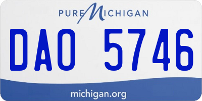 MI license plate DAO5746