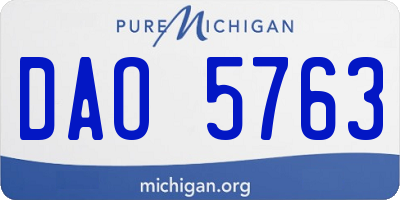 MI license plate DAO5763