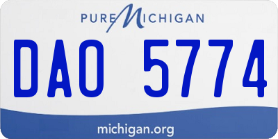 MI license plate DAO5774