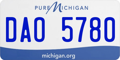 MI license plate DAO5780
