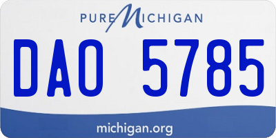 MI license plate DAO5785