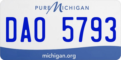 MI license plate DAO5793
