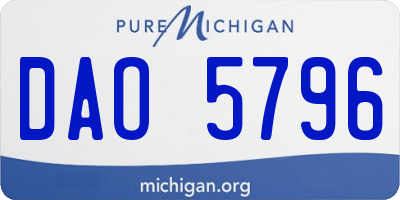 MI license plate DAO5796