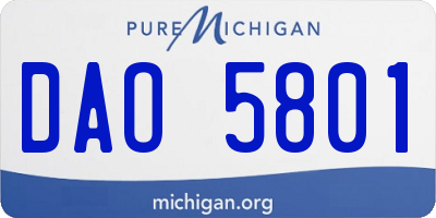 MI license plate DAO5801