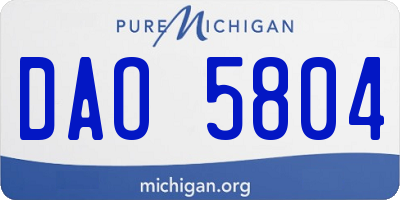 MI license plate DAO5804
