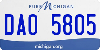 MI license plate DAO5805