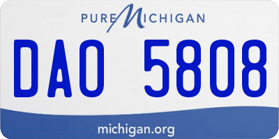 MI license plate DAO5808