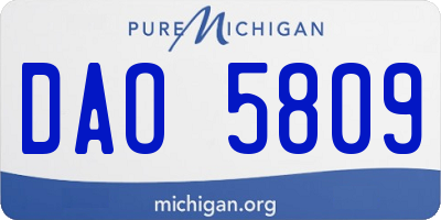 MI license plate DAO5809