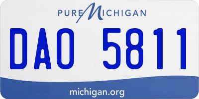 MI license plate DAO5811