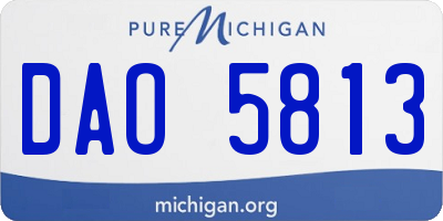 MI license plate DAO5813