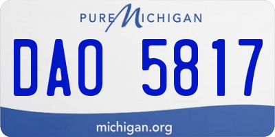MI license plate DAO5817