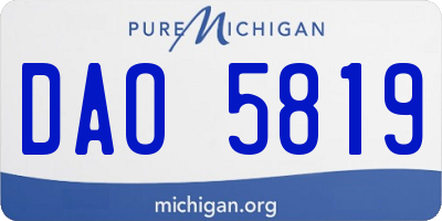 MI license plate DAO5819