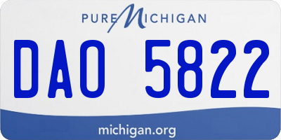 MI license plate DAO5822