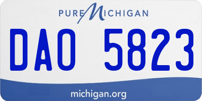 MI license plate DAO5823