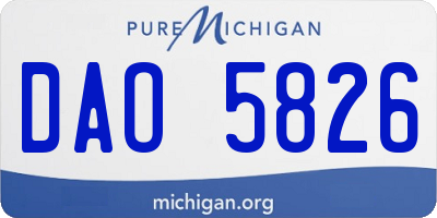 MI license plate DAO5826